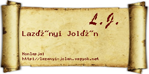 Lazányi Jolán névjegykártya